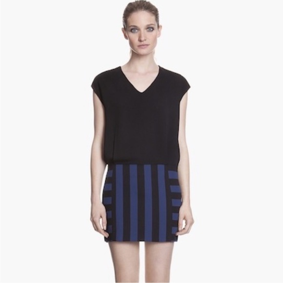 Sandro Rayure Shirt Tail Stripe Dress Size 2 - Picture 3 of 11